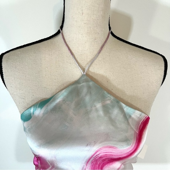 Retrofete Pink and White Halter Crop Top - Picture 7 of 11